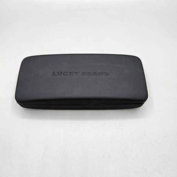 Lucky Brand Hardshell Glasses Case Black Clamshell Lined New - Picture 1 of 3